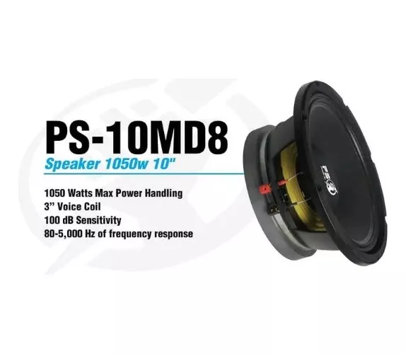 ps 10md8 low midrange 10" 525rms 8ohm